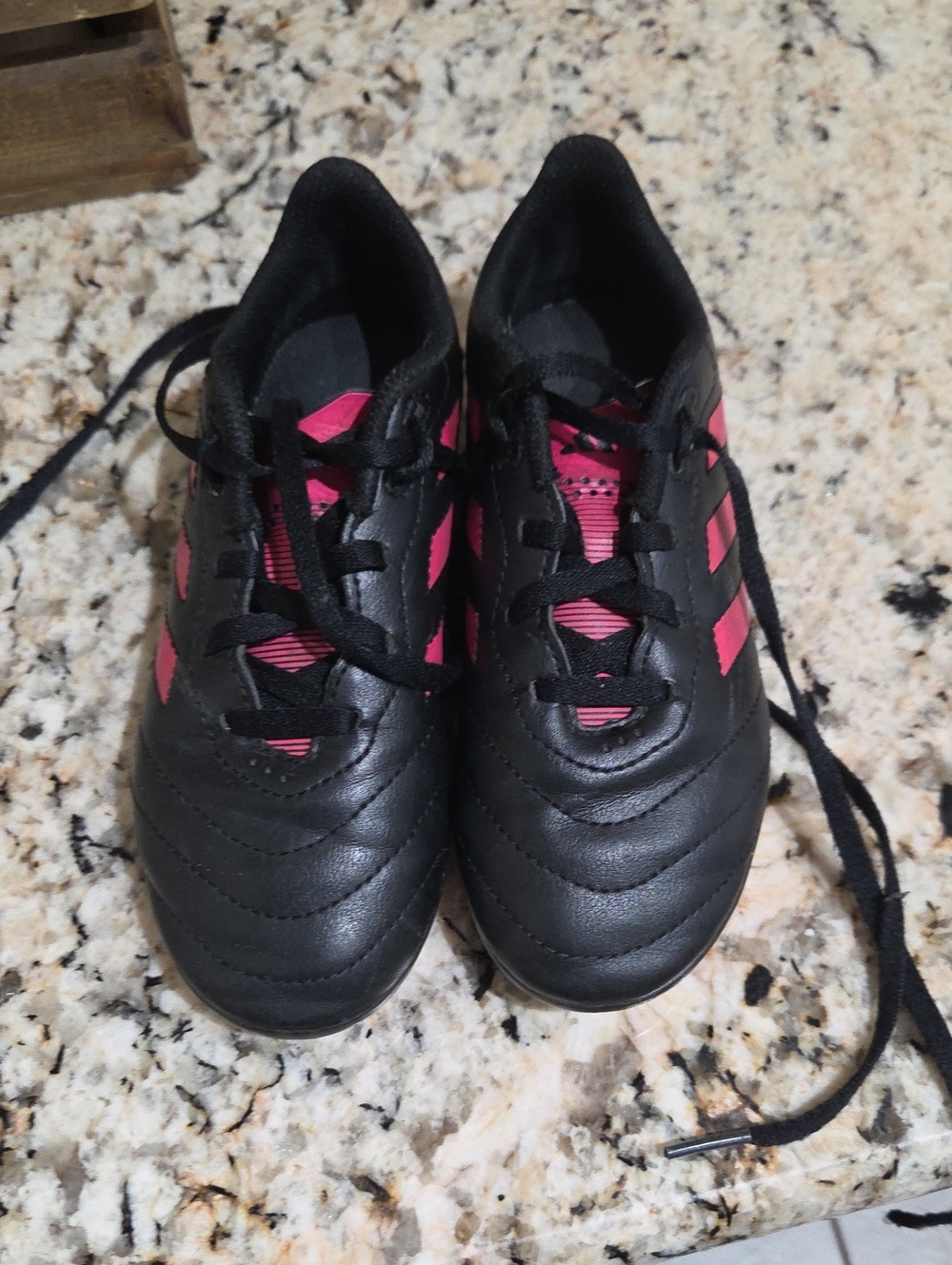 adidas Kids Black and Pink Soccer Cleats